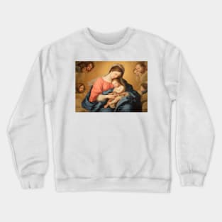 Madonna with Child and Angels - Giovanni Battista Salvi da Sassoferrato Crewneck Sweatshirt